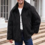 Winter Coat Long Sleeve Lapel Faux Fur Jacket 1 | PricZone