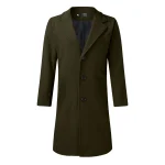 Spring Mens Solid Wool Coat Slim Fit Trench 5 | PricZone