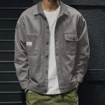 Flannel Denim Jacket Retro Work Shirt 2 | PricZone