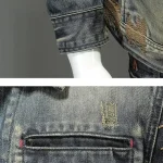 Vintage Mens Denim Jacket Slim Fit Lapel Coat 4 | PricZone