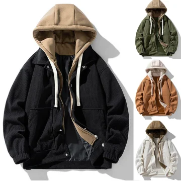 Hooded Corduroy Work Jacket - Casual & Warm 2