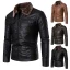 Retro Leather Collar Jacket – Slim Fit Biker Coat