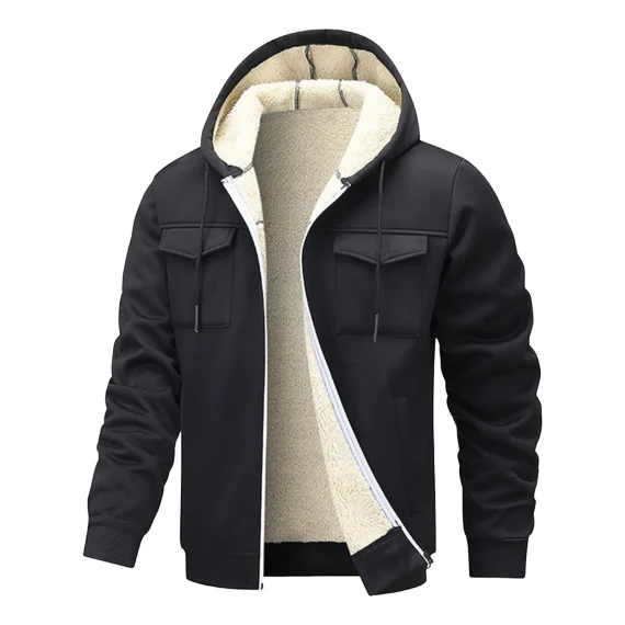 Shearling Padded Jacket Slim Fit Hoodie 1 | PricZone