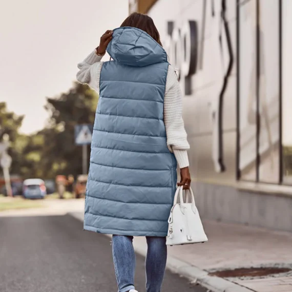 Long Quilted Hooded Winter Vest Coat 5 | PricZone