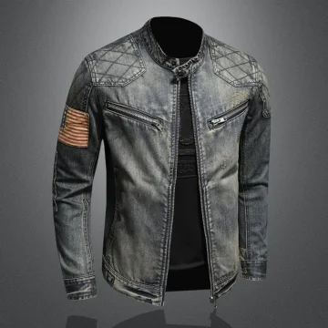 Vintage Slim Fit Denim Jacket for Men 2