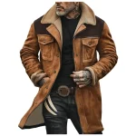 Winter Suede Jacket Medium Long Retro Coat 1 | PricZone