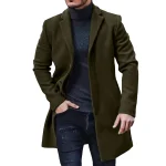 Spring Mens Solid Wool Coat Slim Fit Trench 3 | PricZone