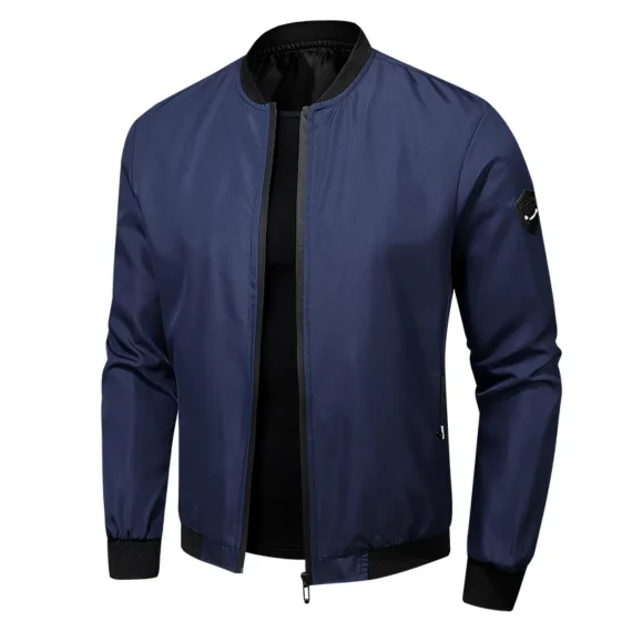 Thin Stand Collar Bomber Jacket Casual Coat 4 | PricZone