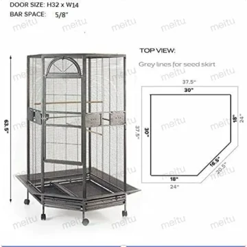 Corner Bird Cage for Cockatiels and Parakeets 2