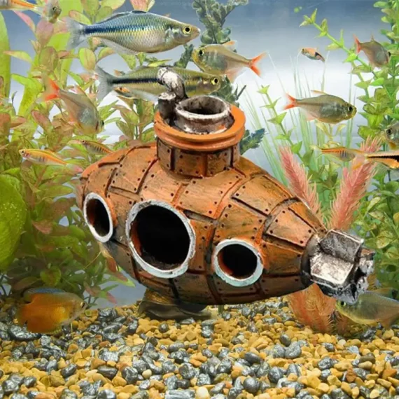 Resin Submarine Aquarium Ornament Fish Tank Decor 3 | PricZone