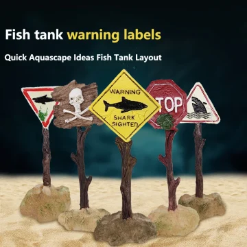 Creative Resin Warning Signs for Aquarium Decor 1