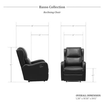 Modern Faux Leather Recliner Chair for Home Theater 2