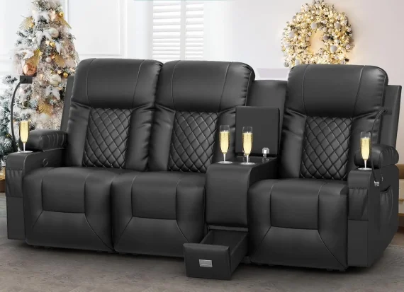 Yonisee 3 Seat Reclining Sofa with Storage and USB 1 | PricZone