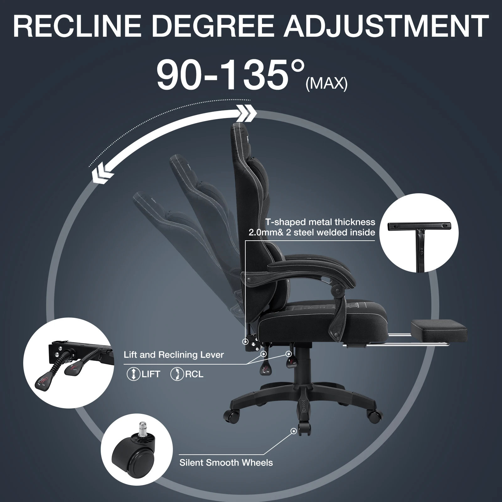 Ergonomic Gaming Office Chair with Footrest Speakers 5 | PricZone Ergonomic Gaming Office Chair with Footrest Speakers 5 | PricZone