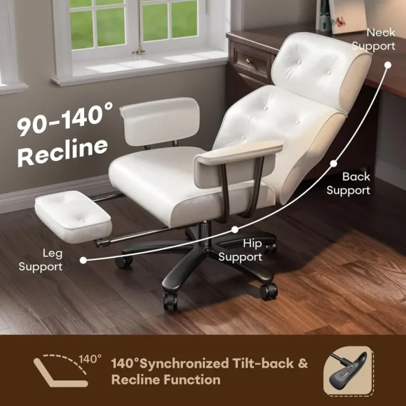 Ergonomic Reclining Office Chair with Footrest 400lbs 3 | PricZone