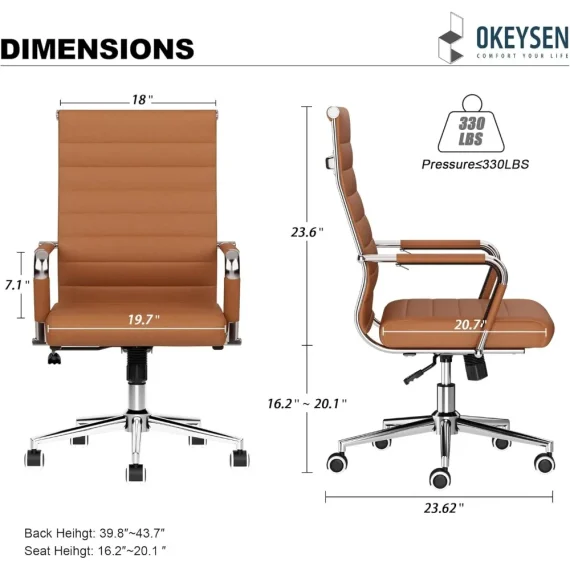 Ergonomic Leather Office Desk Chair Adjustable 3 | PricZone