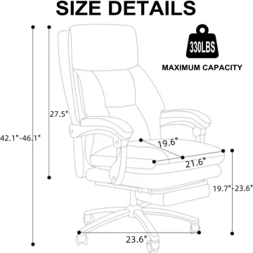 Comfortable Executive Office Chair with footrest 2