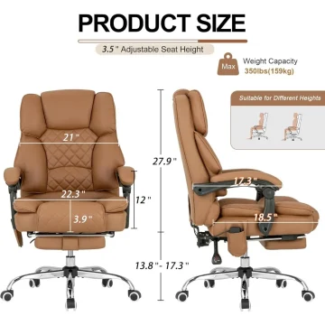 Heated Massage Executive Office Chair - Ergonomic Recliner 2