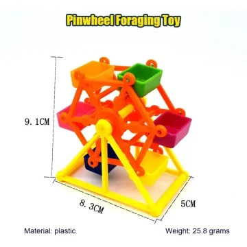 Colorful Parrot Foraging Windmill Feeder Toy 2