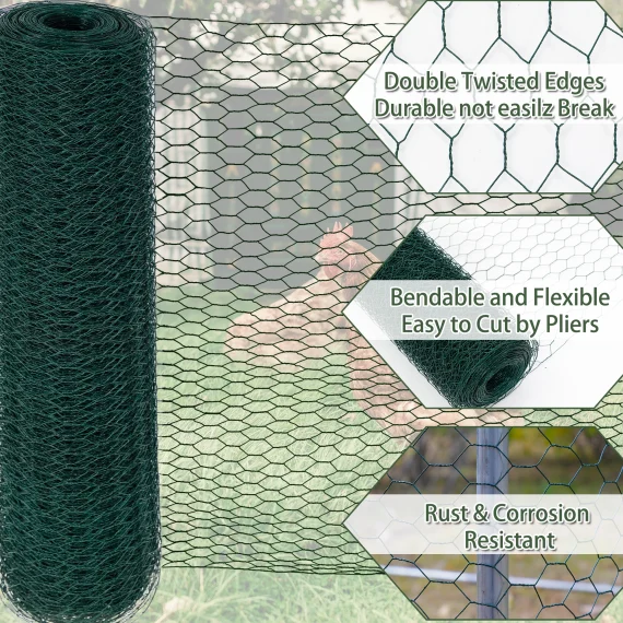 11x48m Garden Mesh Chicken Wire Galvanized Net 4 | PricZone