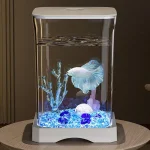 HD Betta Fish Tank Small Aquarium with LED Light 2