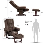 Mcombo Swivel Recliner Chair with Ottoman and Massage 3 | PricZone