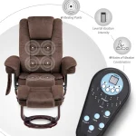 Mcombo Swivel Recliner Chair with Ottoman and Massage 5 | PricZone