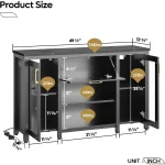 55 Gallon Fish Tank Stand with LED Light and Storage 6