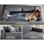 Modern Corduroy 3-Seater Sofa with Oversized Seat 3