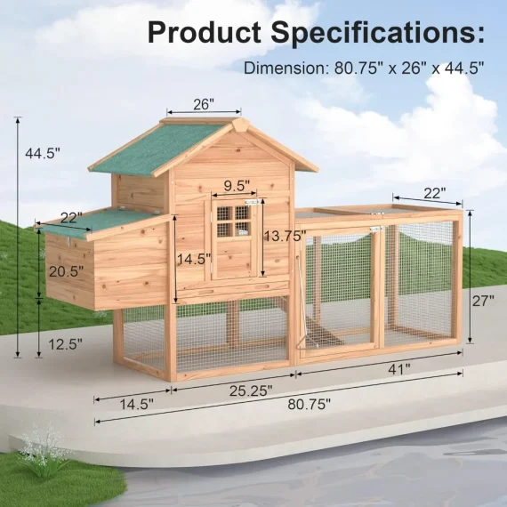 Outdoor Wooden Chicken Coop for 2 4 Chickens 6 | PricZone