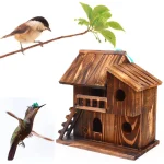 Outdoor Wooden Hanging Cage House for Birds and Squirrels 3