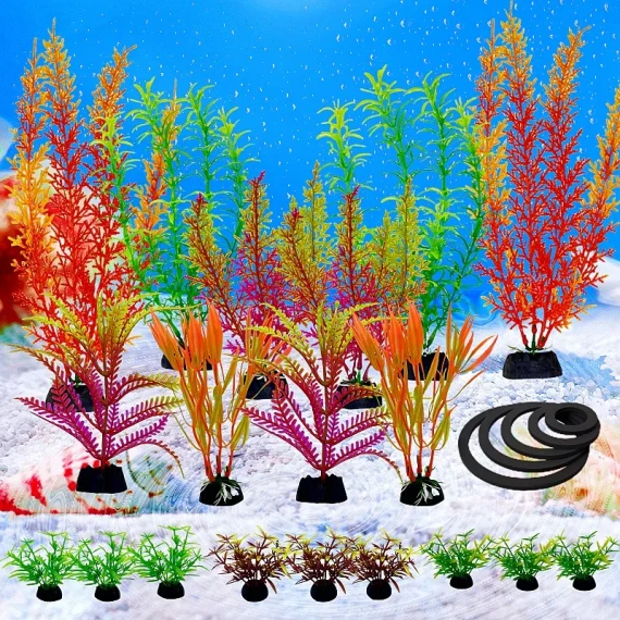 24PC Artificial Aquarium Plants Decoration Set 3 | PricZone