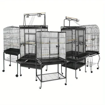 Steel Top Bird Cage with Rolling Brackets for Parrots 2