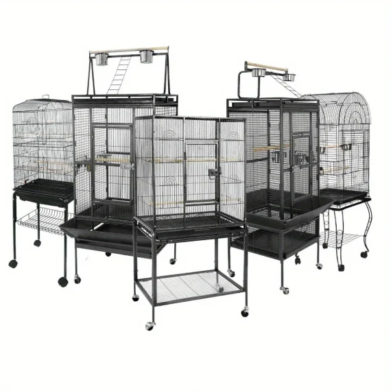 Steel Top Bird Cage with Rolling Brackets for Parrots 2 | PricZone