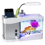 LED Mini Fish Tank Aquarium with Clock and Display 3