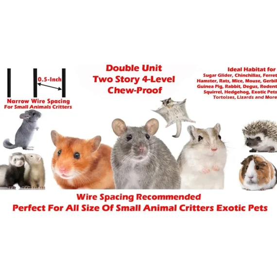 Two Full Story Double Unit 4 Tier Chew Proof Small Animal Cage 2 | PricZone