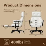 Ergonomic Reclining Office Chair with Footrest 400lbs 2 | PricZone