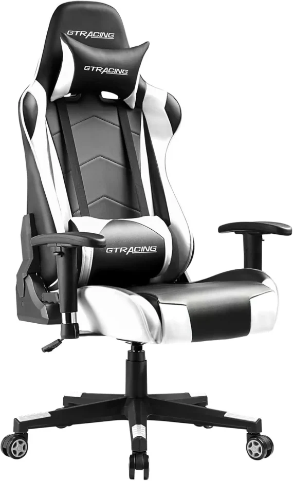 GTRacing White Gaming Chair Ergonomic Recliner 1 | PricZone