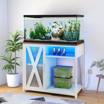 50-gallon Aquarium Stand with LED Light & Power Outlet 2