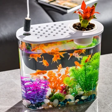 Plastic Tabletop Fish Tank Hydroponics Aquarium 2