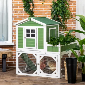 49-inch Small Chicken Coop with Outdoor Run Space 1