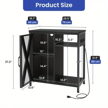 30 Gallon Metal Wood Aquarium Stand with Outlet 2