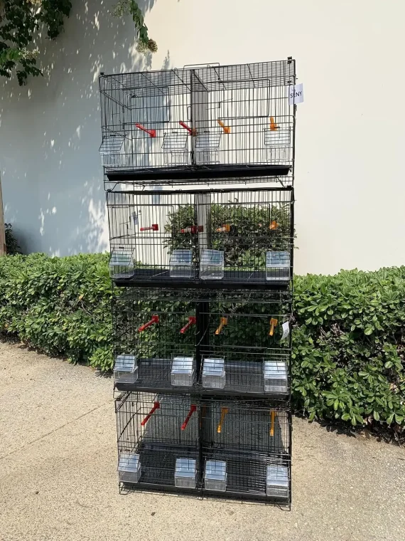 Set of 4 Stackable Breeding Cages for Small Birds   Black 1 | PricZone