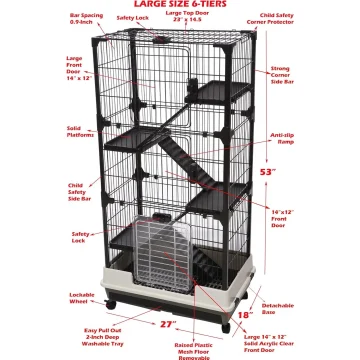 Large 5-level Indoor Outdoor Small Pet Cage with Ramp 2