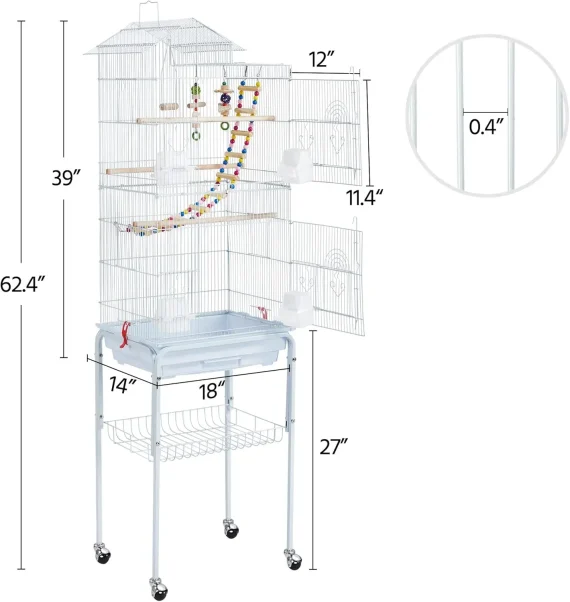 624 inch Roof Top Bird Cage for Small Parrots 5 | PricZone