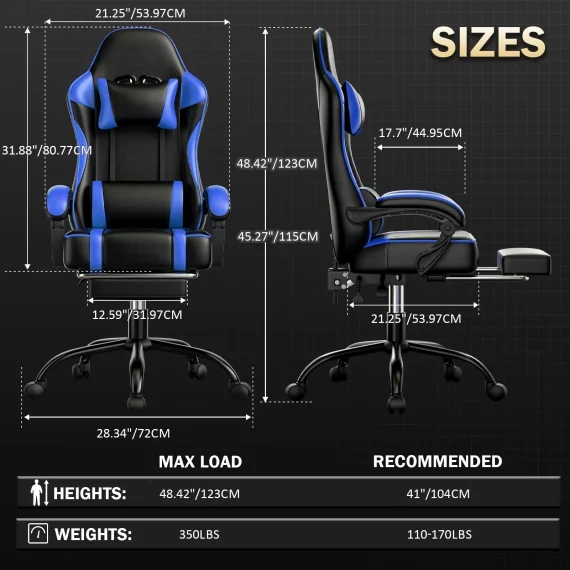 Ergonomic Gaming Recliner Chair with Massager 5 | PricZone