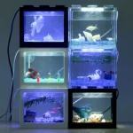 USB Mini Aquarium Fish Tank with LED Lamp Light Office Desktop Tea Table Decoration Accessories Shrimp supplies aquarium 3