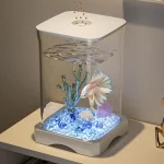 HD Betta Fish Tank Small Aquarium with LED Light 3