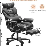 Big and Tall Office Chair 400lbs Wide Seat with Footrest 3 | PricZone