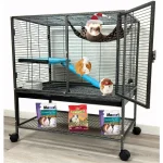 Two-Tier Rolling Cage with Large Front Doors for Small Animals 1